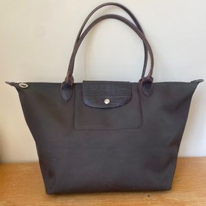 Longchamp Le Pliage Les Planétes Large Shoulder bag mock crock in brown